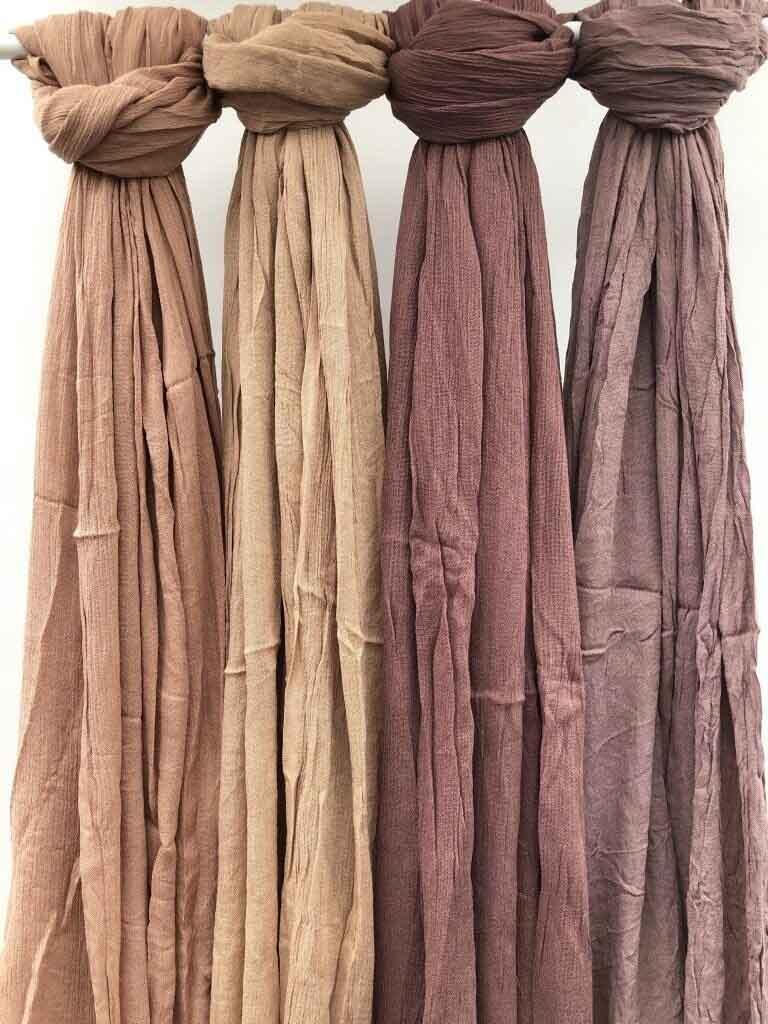 Premium Modal soft original crinkle maxi taupe hijab - Hijab Junkie UK
