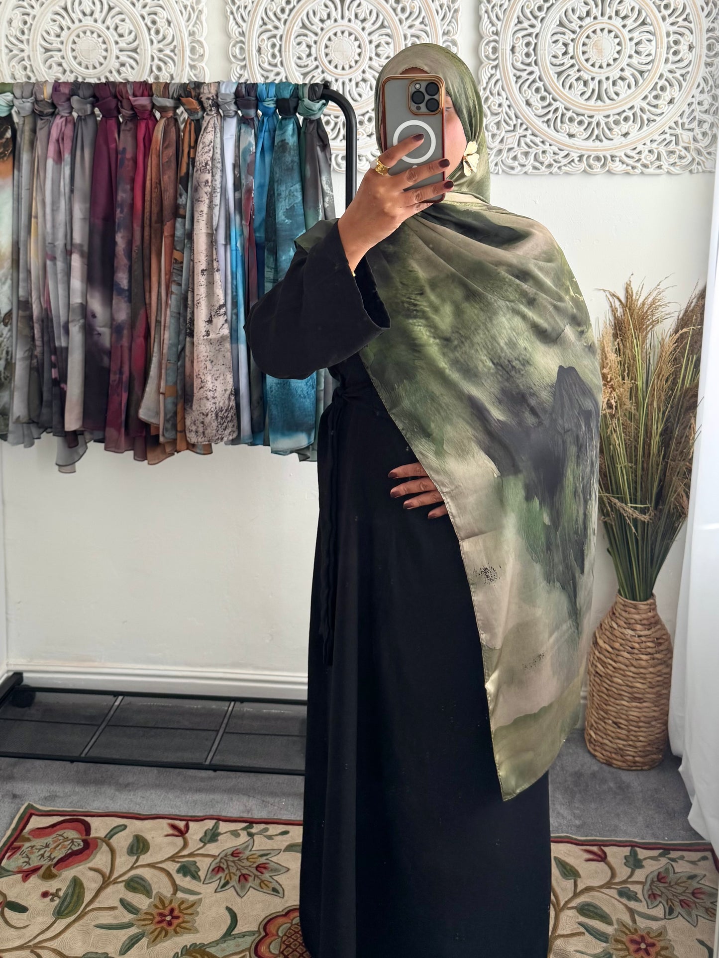 Water coloured Modal Silk Printed Zaitoon Hijab