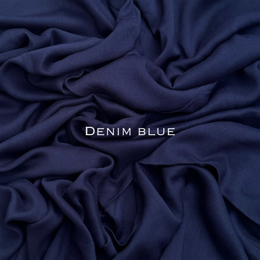 Original Modal plain stitched denim blue maxi hijab