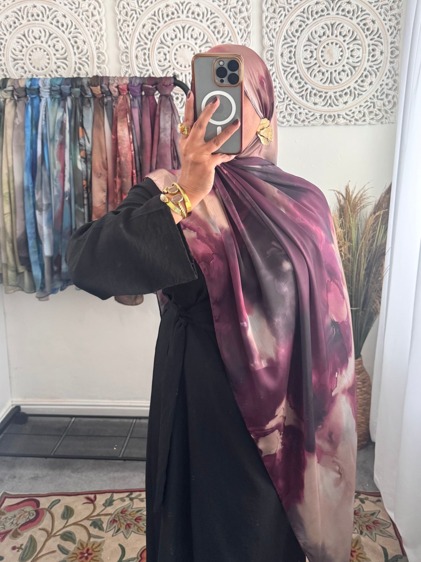 Water coloured Modal Silk Printed earth Hijab