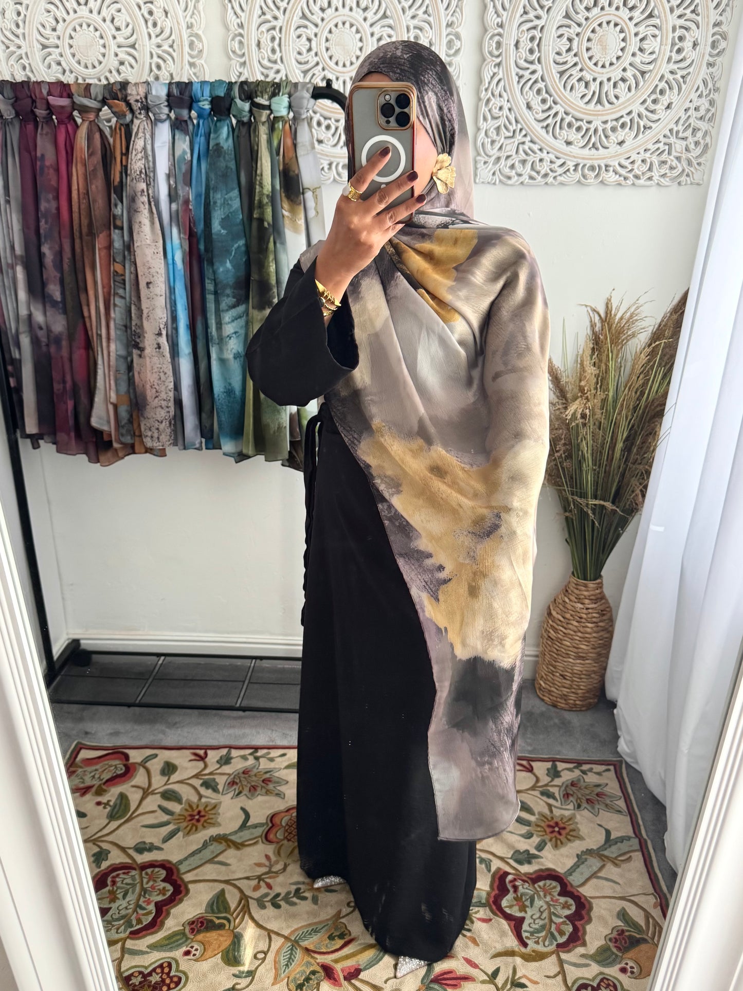 Water coloured Modal Silk Printed Amalfi Hijab