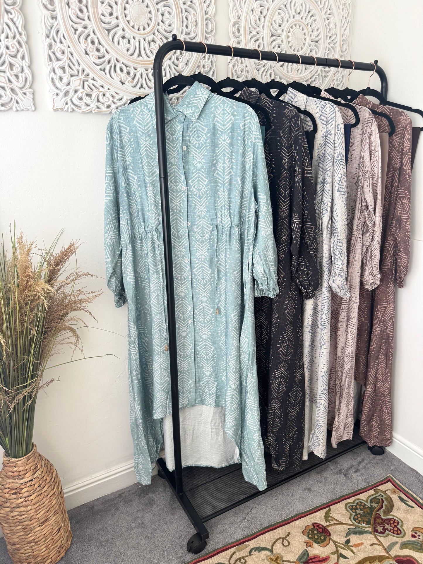 NEW Eniyah High Low A Line Free Size Printed Cord Set