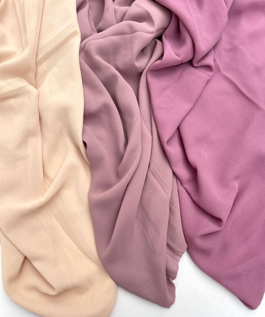 maxi super premium chiffon nude pink hijab - Hijab Junkie UK