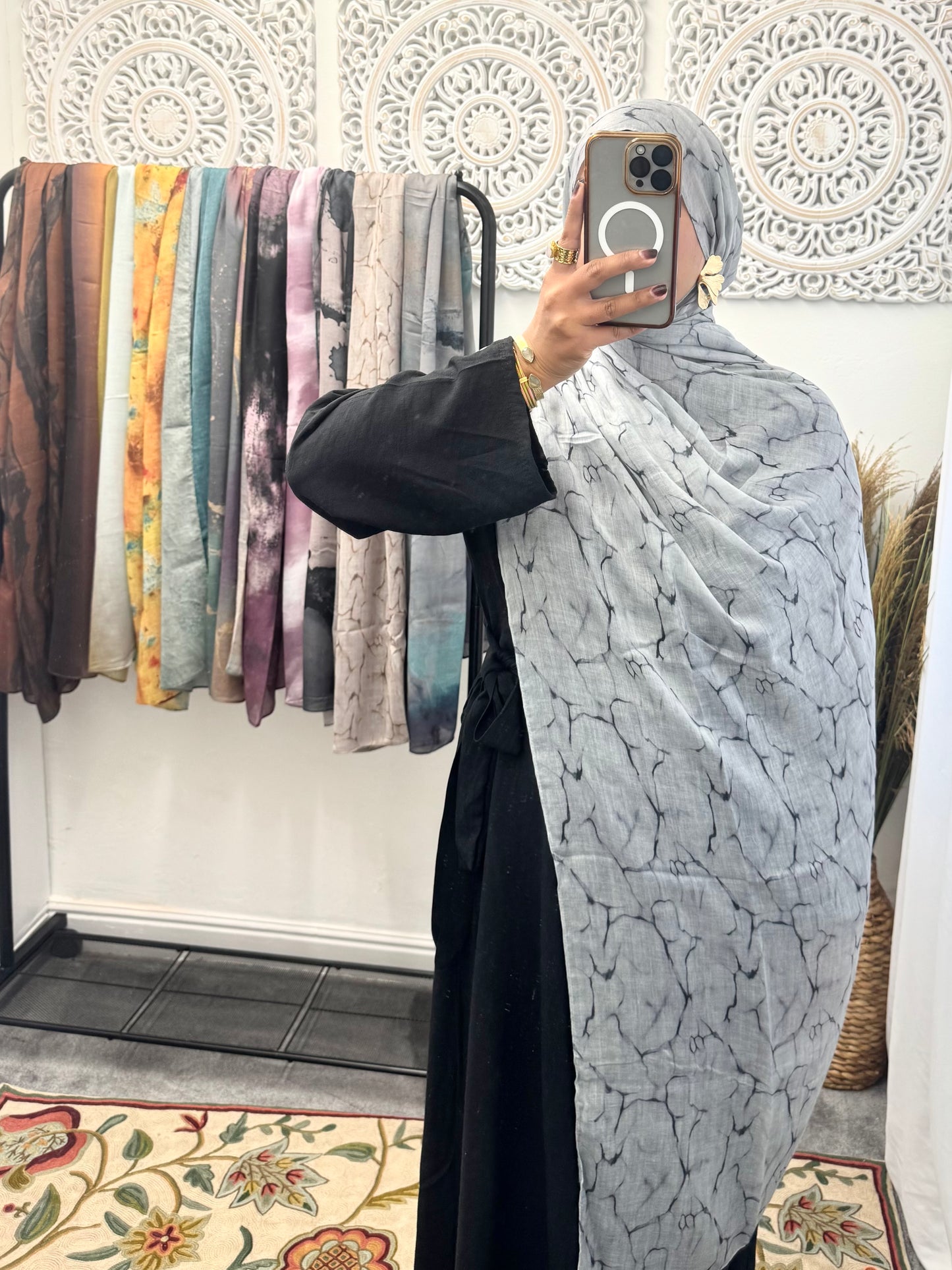 Water coloured Modal Printed Crack Hijab