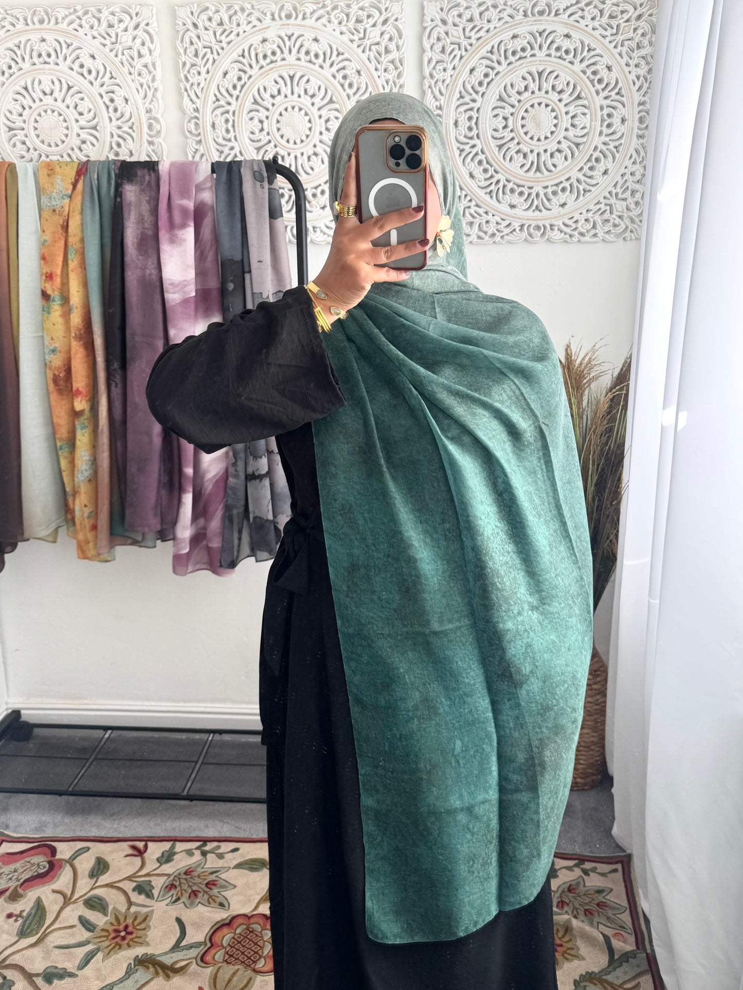 Water coloured Modal Printed forest Hijab