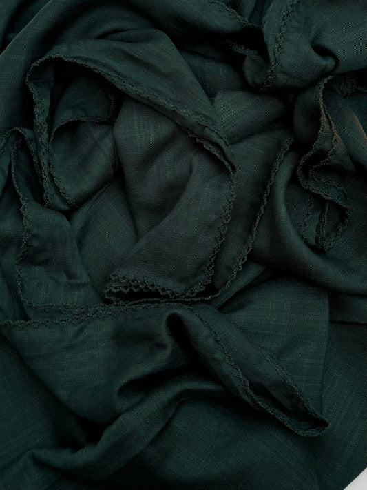 Maxi plain Turkish picot emerald hijab