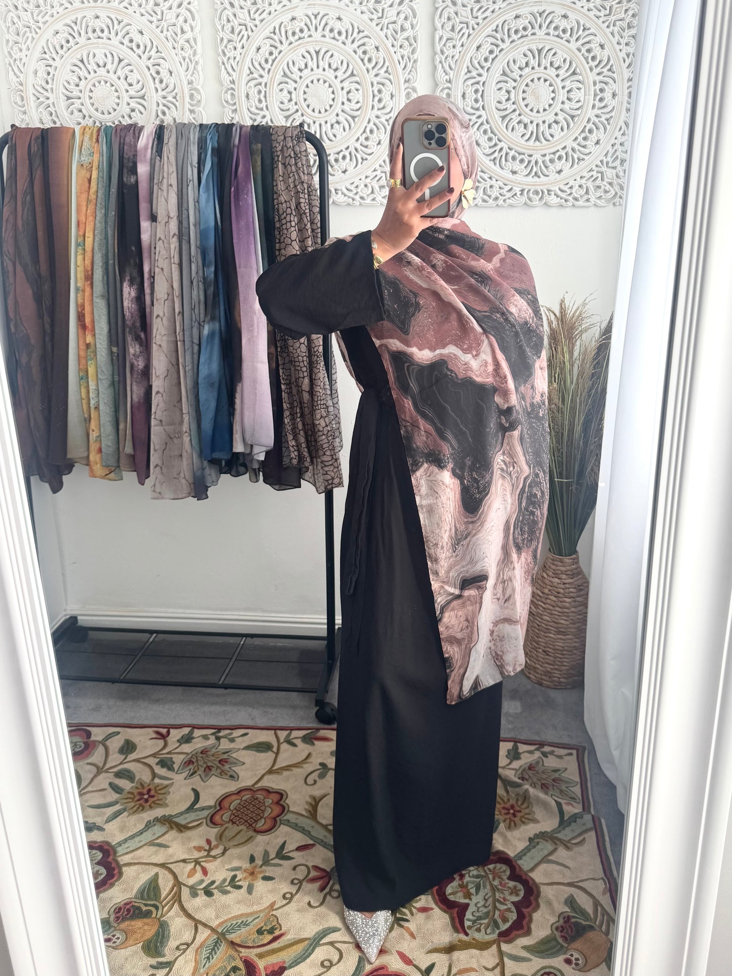 Water coloured Modal Printed chestnut Hijab