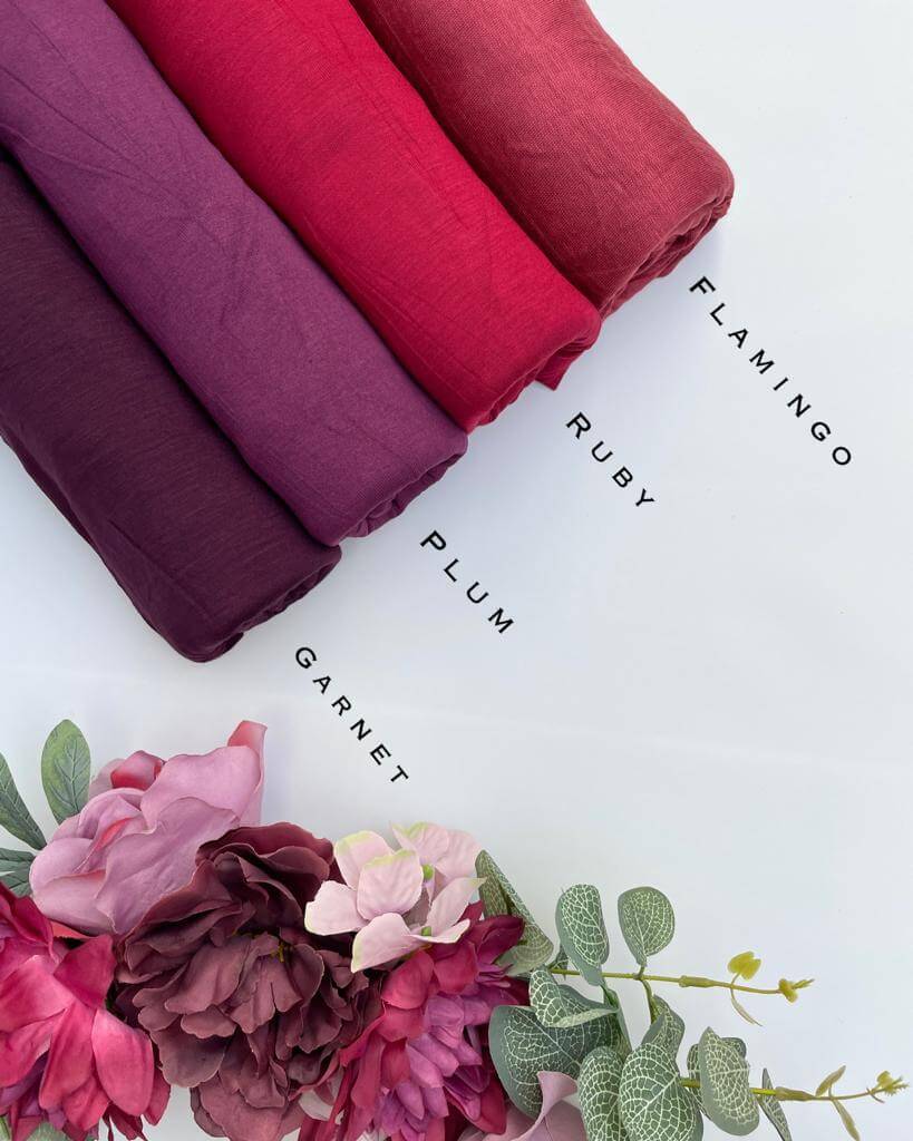 Standard premium stitched jersey plain ruby hijab