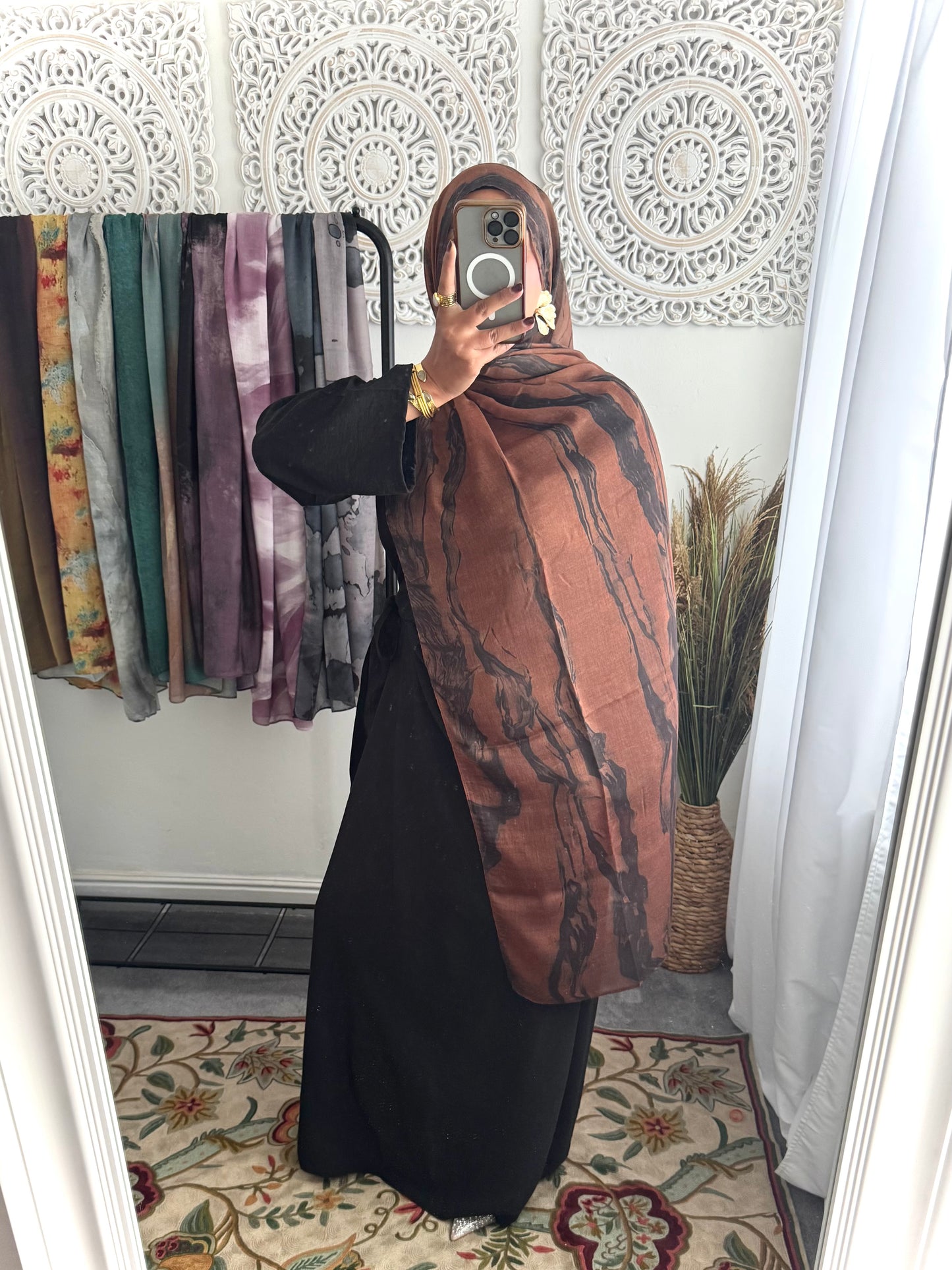 Water coloured Modal Printed Saddle Hijab