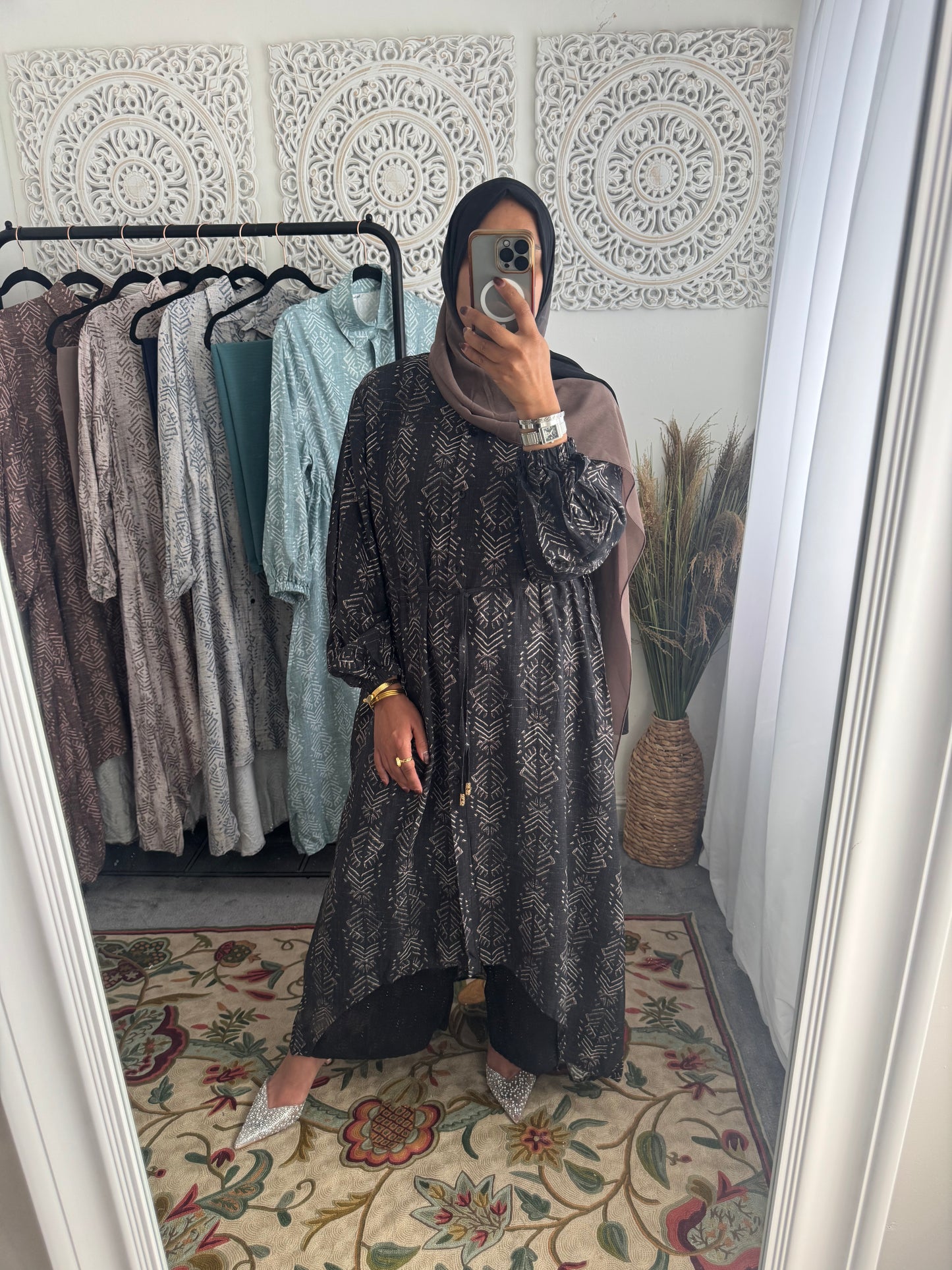 NEW Eniyah High Low A Line Free Size Printed Cord Set