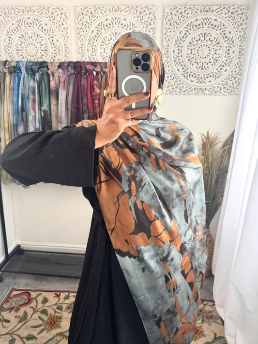 Water coloured Modal Silk Printed Zahra Hijab