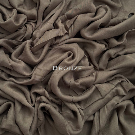 Original Modal plain stitched bronze maxi hijab