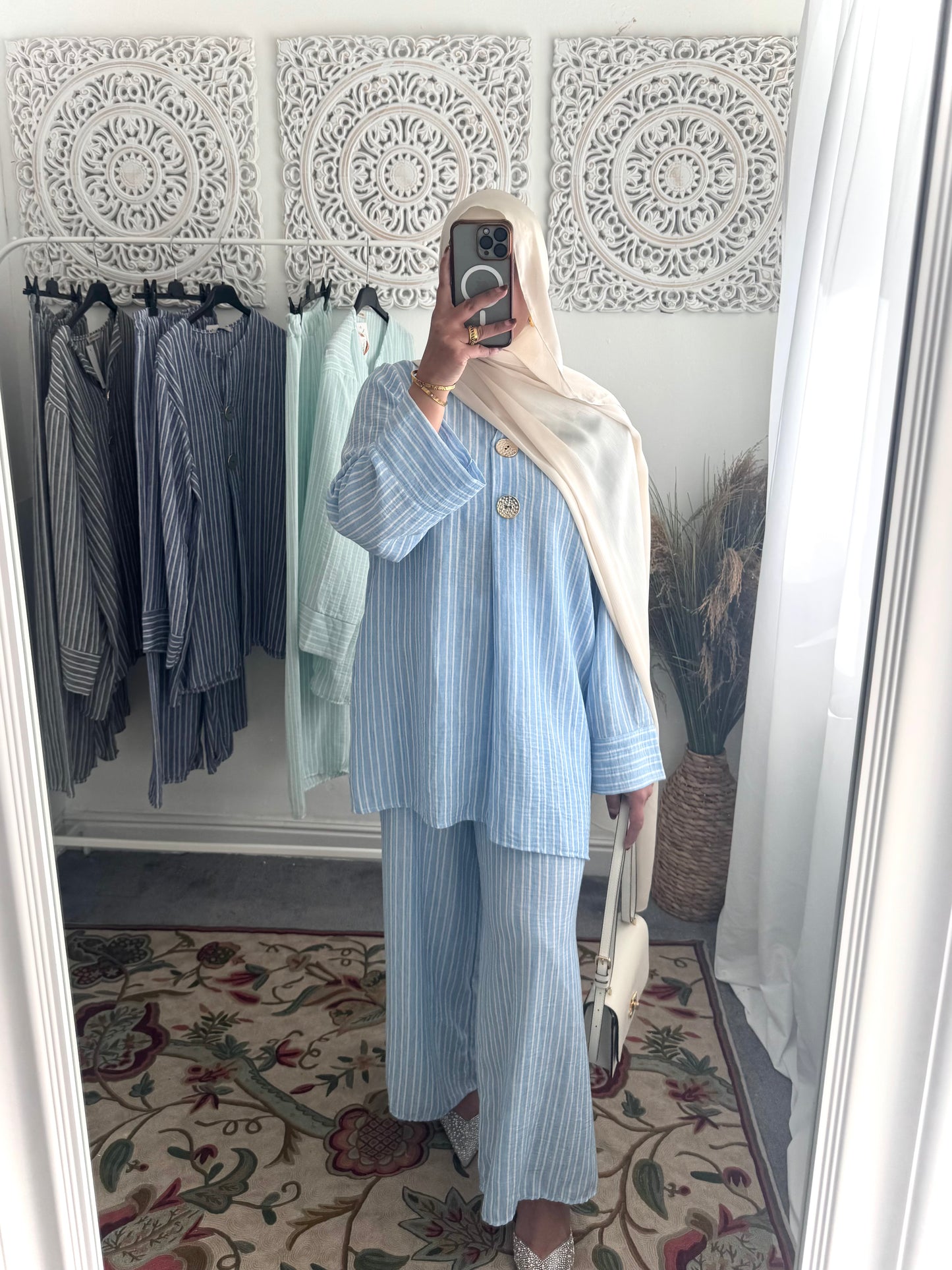 2 Styles Lexi Stunning Free Size Loose Fit Pinstripe Summer Dress & Co-Ords Sets