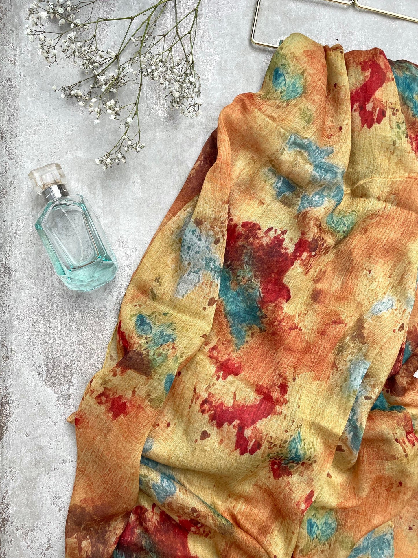 Water coloured Modal Printed Sunset Hijab - Hijab Junkie UK