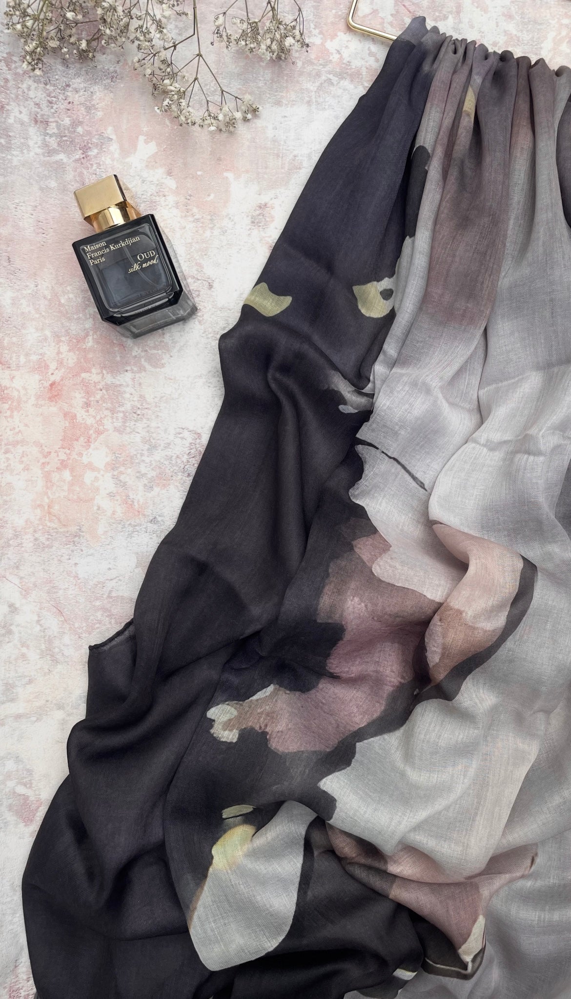 Water coloured Modal Printed Mocha Hijab