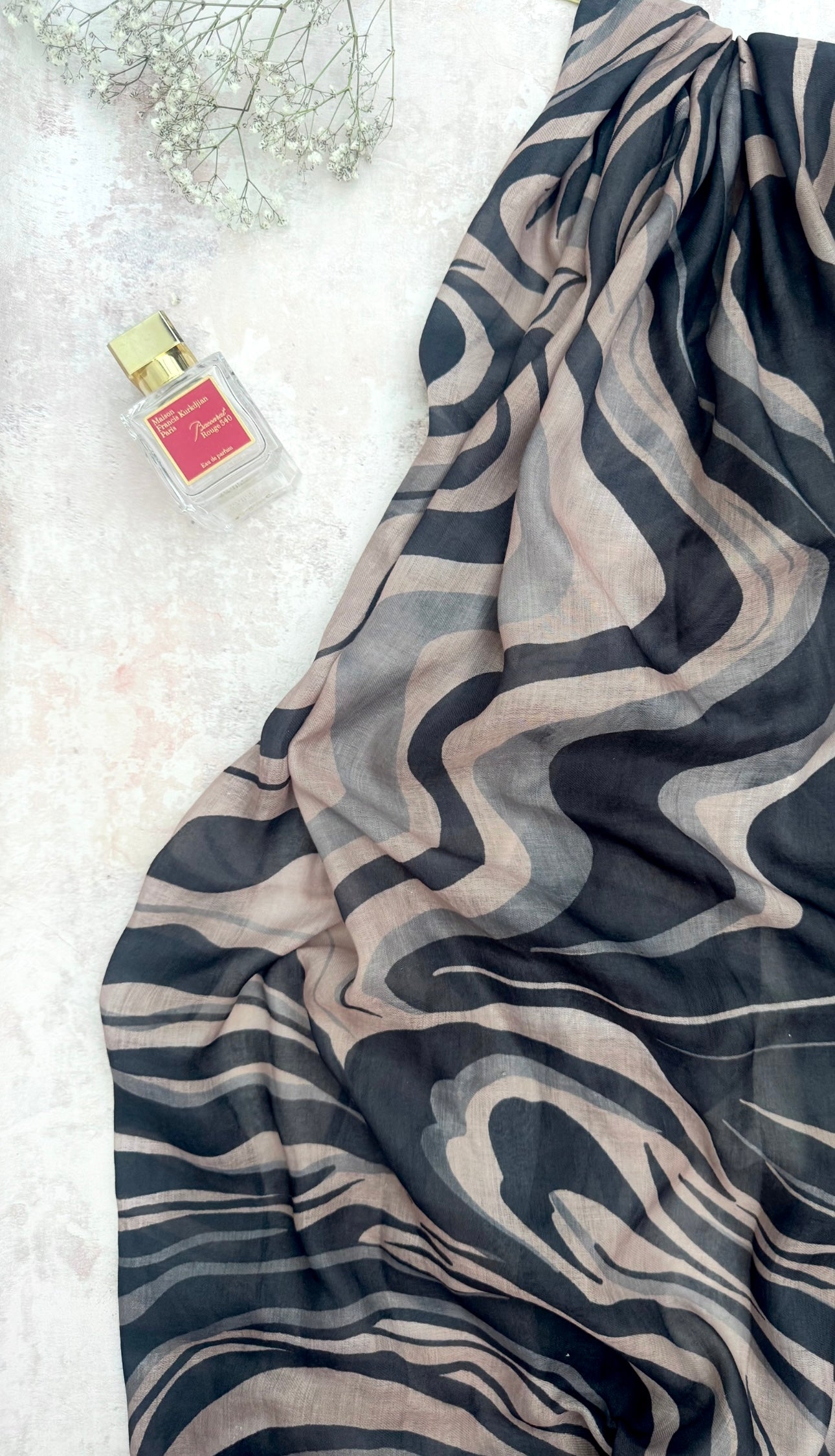 Water coloured Modal Printed Mocha Hijab