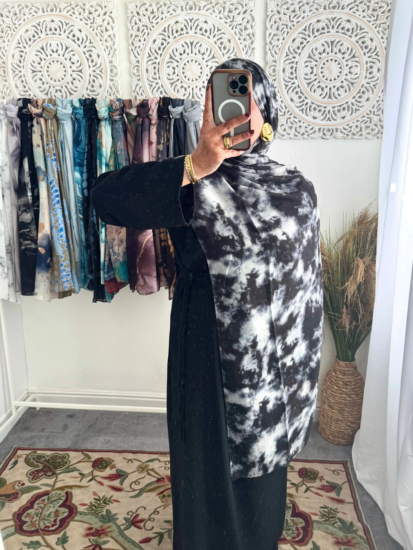 Water coloured Modal Printed Naadir Hijab - Hijab Junkie UK