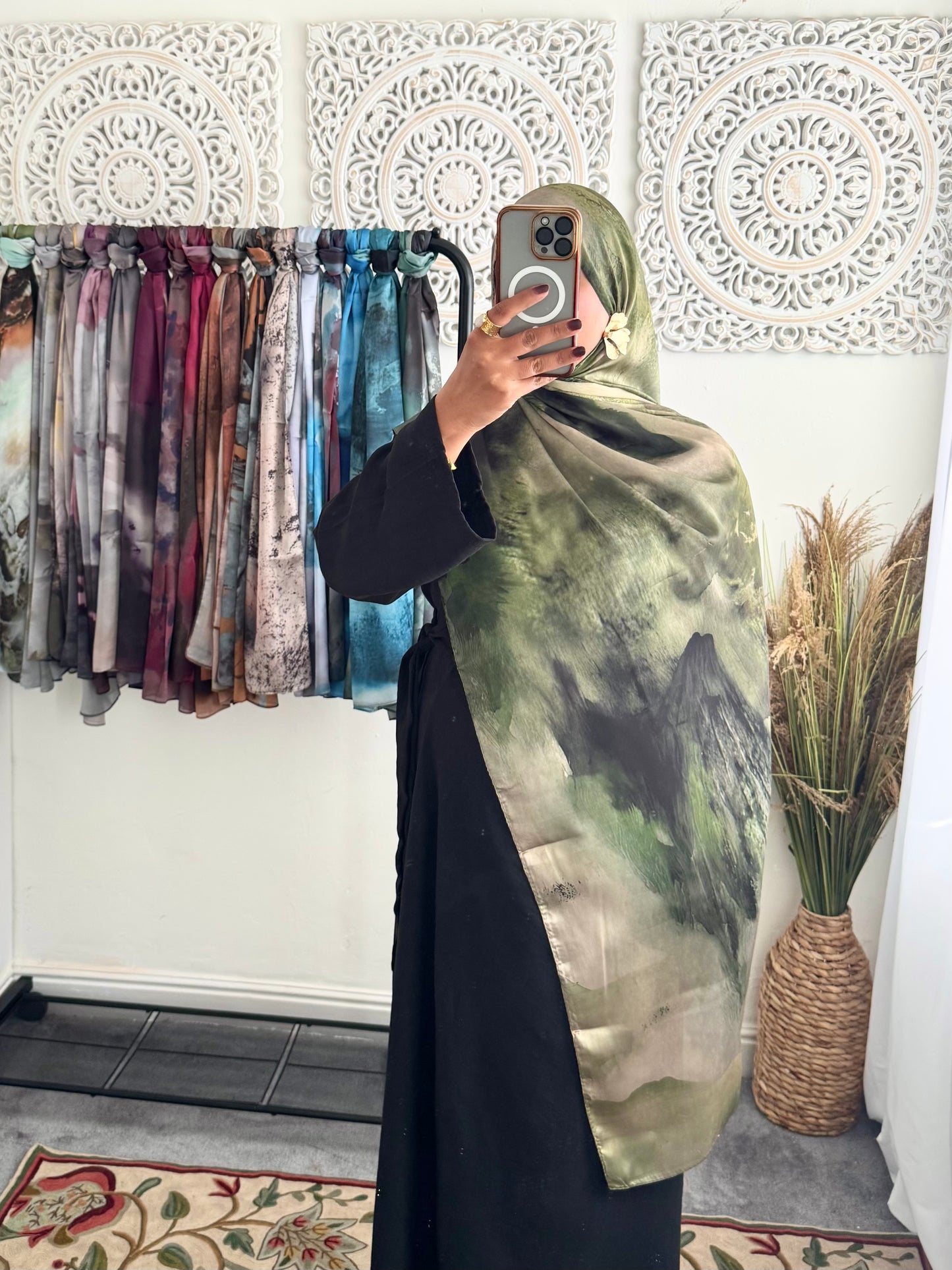 Water coloured Modal Silk Printed Zaitoon Hijab
