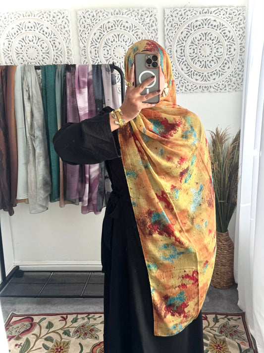 Water coloured Modal Printed Sunset Hijab