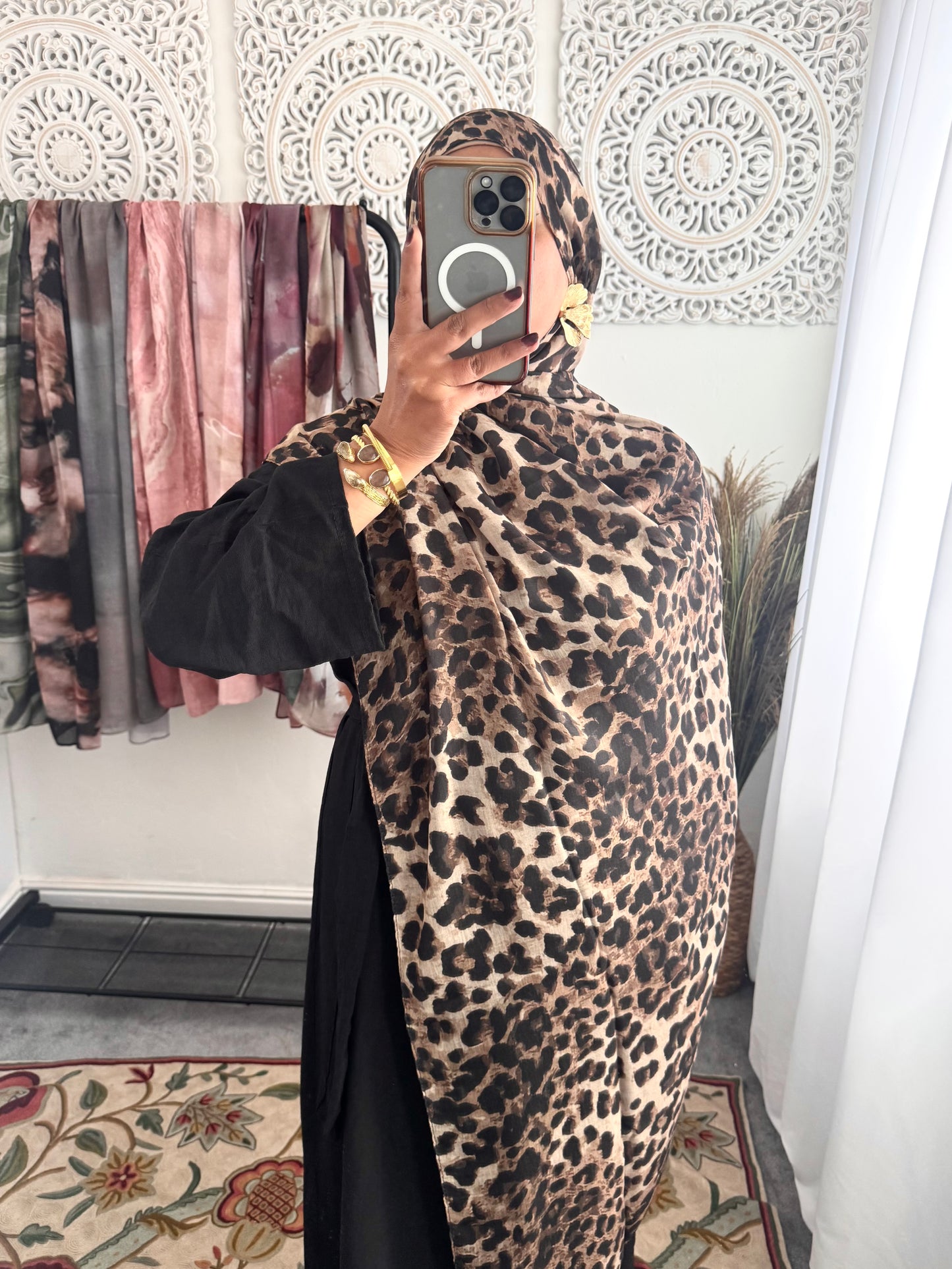 Water coloured Modal Printed Lepoard Hijab