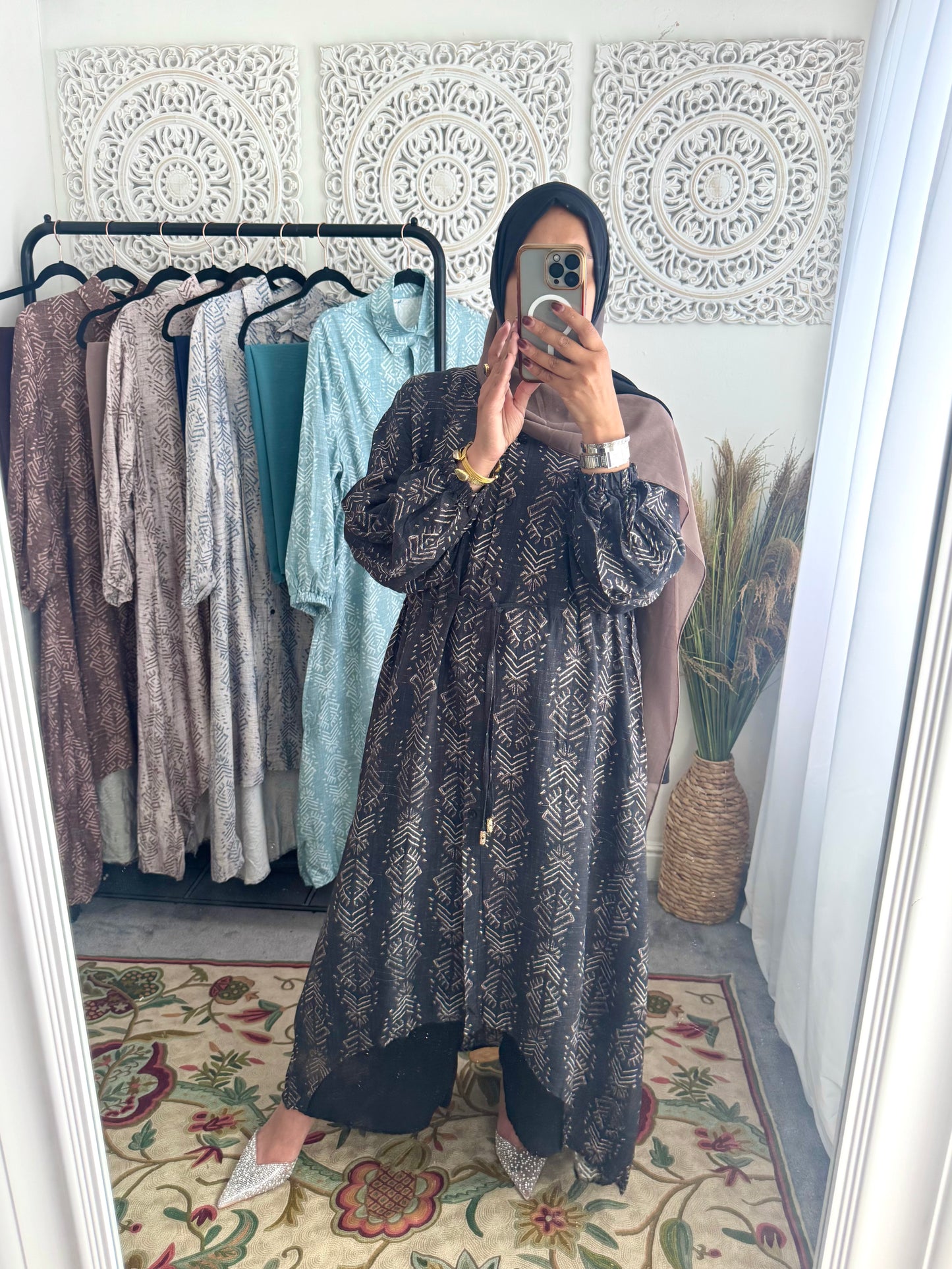 NEW Eniyah High Low A Line Free Size Printed Cord Set