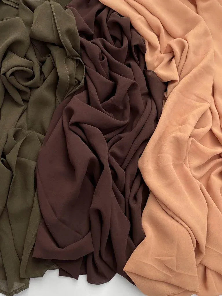 Maxi premium chiffon umber brown hijab - Hijab Junkie UK