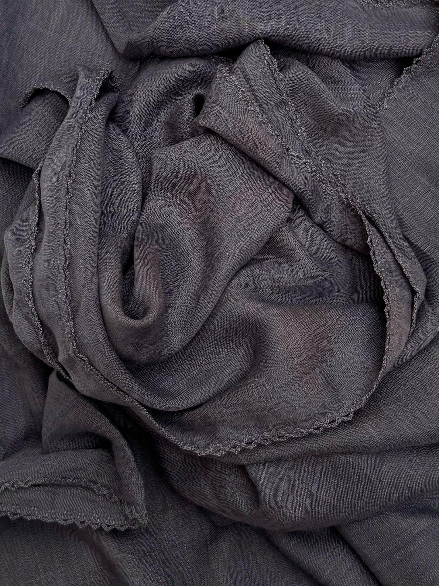 Maxi plain Turkish picot pewter hijab - Hijab Junkie UK