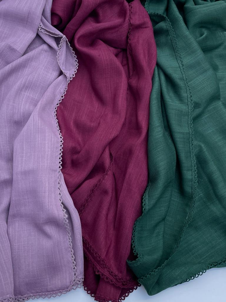 Maxi plain Turkish picot dove white hijab