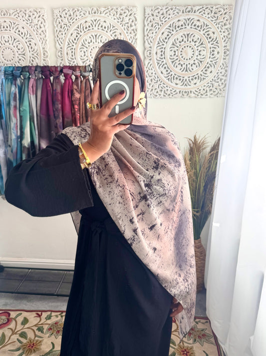 Water coloured Modal Silk Printed Wave Hijab