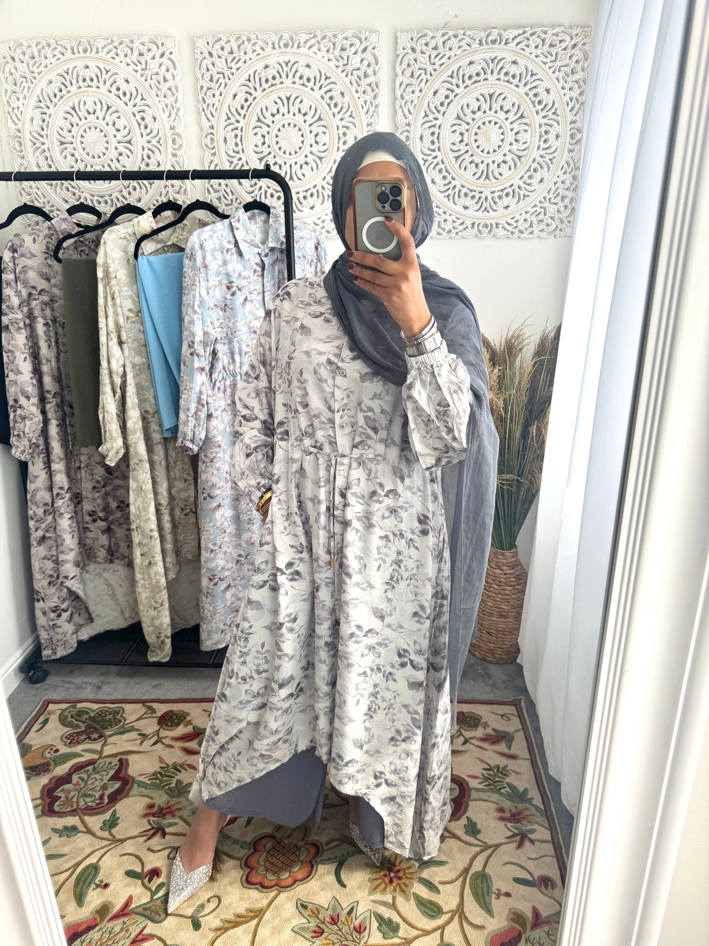 NEW Eniyah High Low A Line Free Size Printed Cord Set