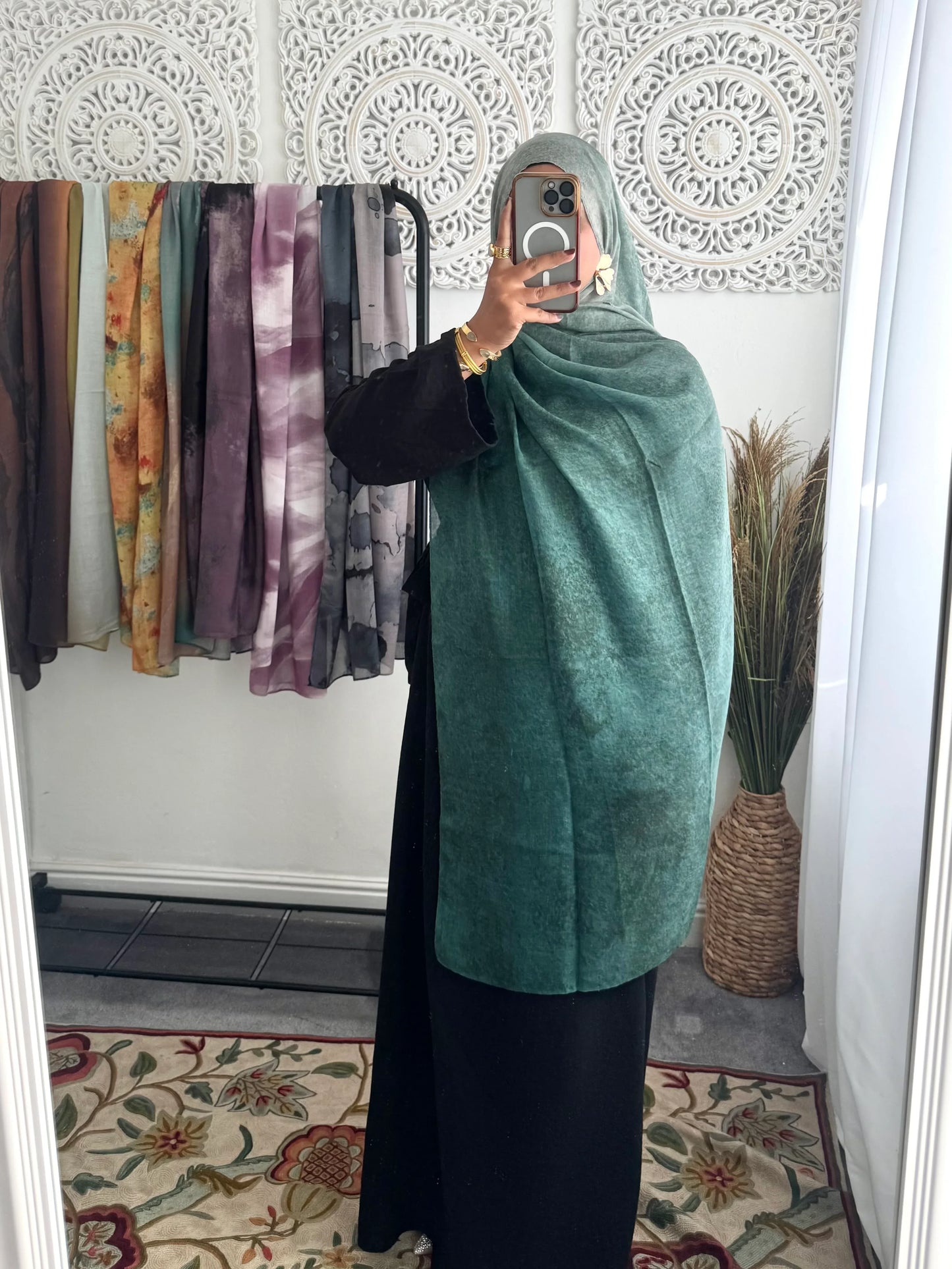 Water coloured Modal Printed forest Hijab - Hijab Junkie UK
