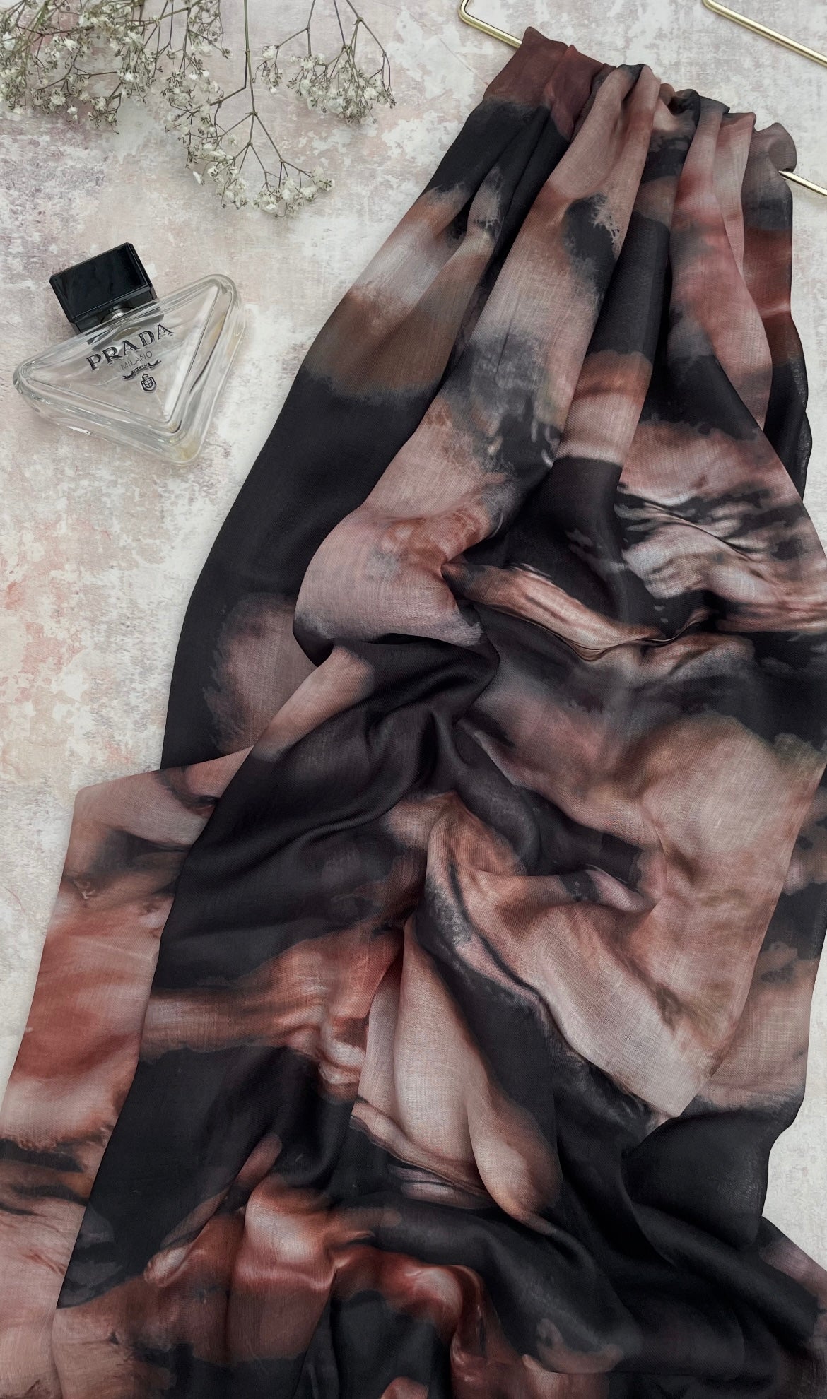 Water coloured Modal Printed Burnt Volcano Hijab