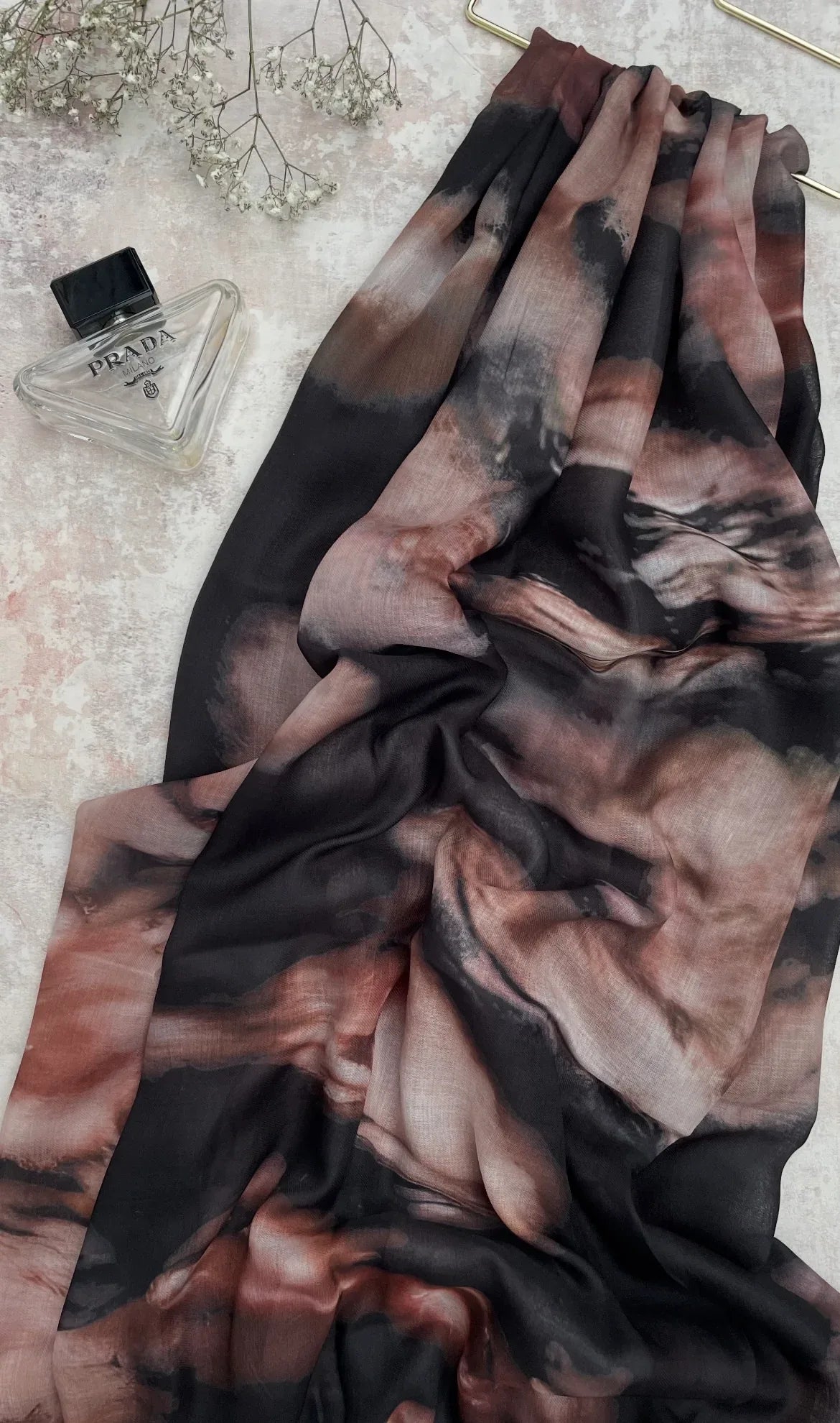 Water coloured Modal Printed Burnt Volcano Hijab - Hijab Junkie UK
