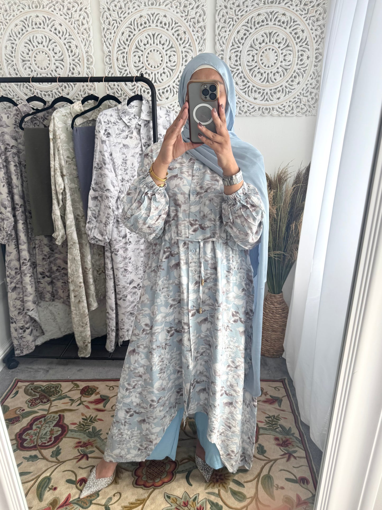 NEW Eniyah High Low A Line Free Size Printed Cord Set