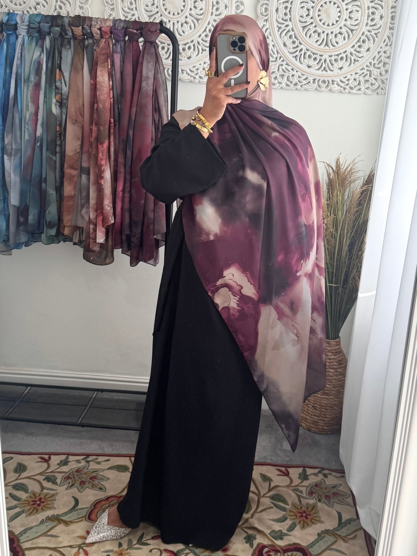 Water coloured Modal Silk Printed earth Hijab