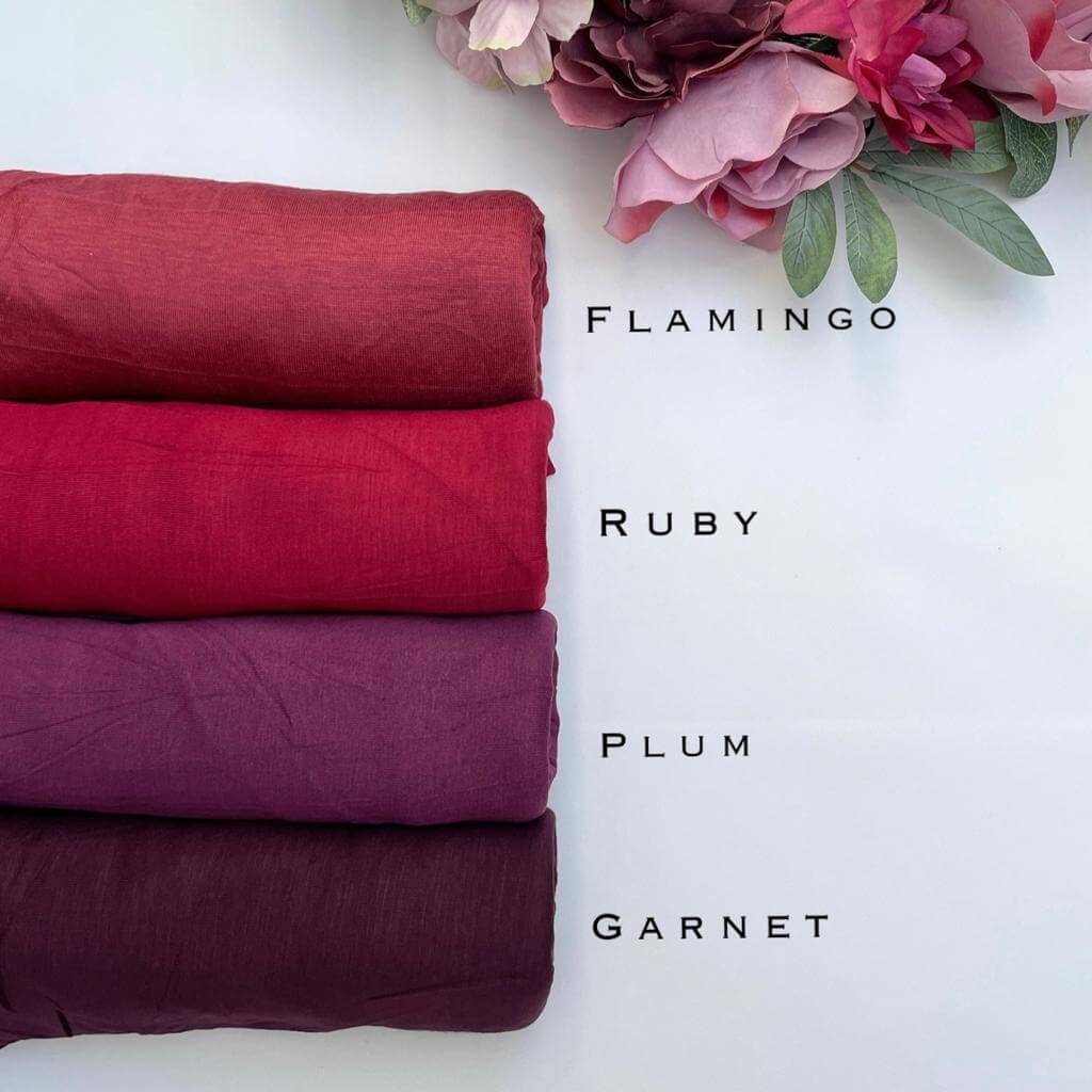 Standard premium stitched jersey plain ruby hijab