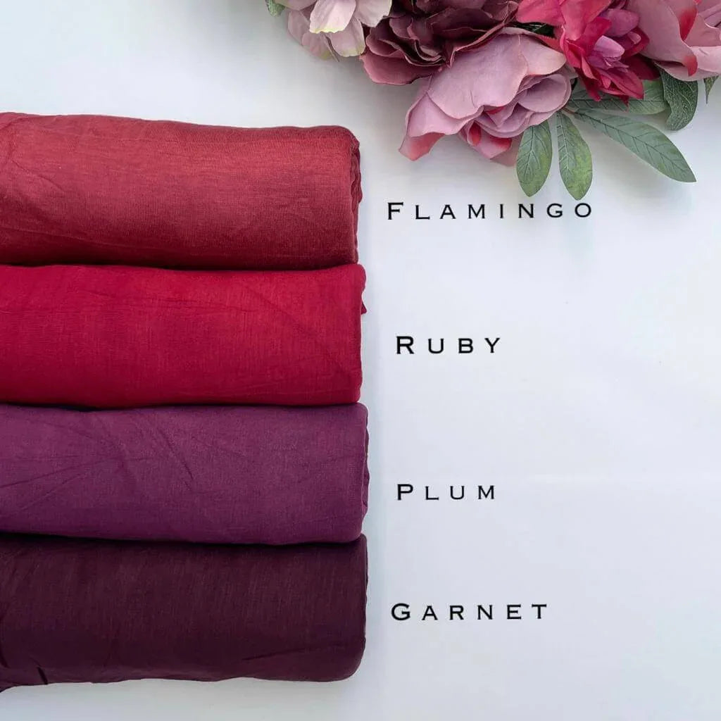Standard premium stitched jersey plain ruby hijab - Hijab Junkie UK