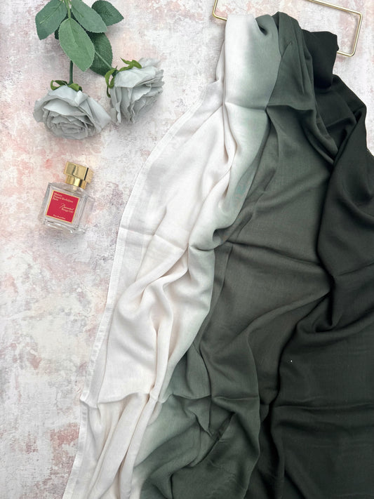 Original modal ombre plain army green hijab 6