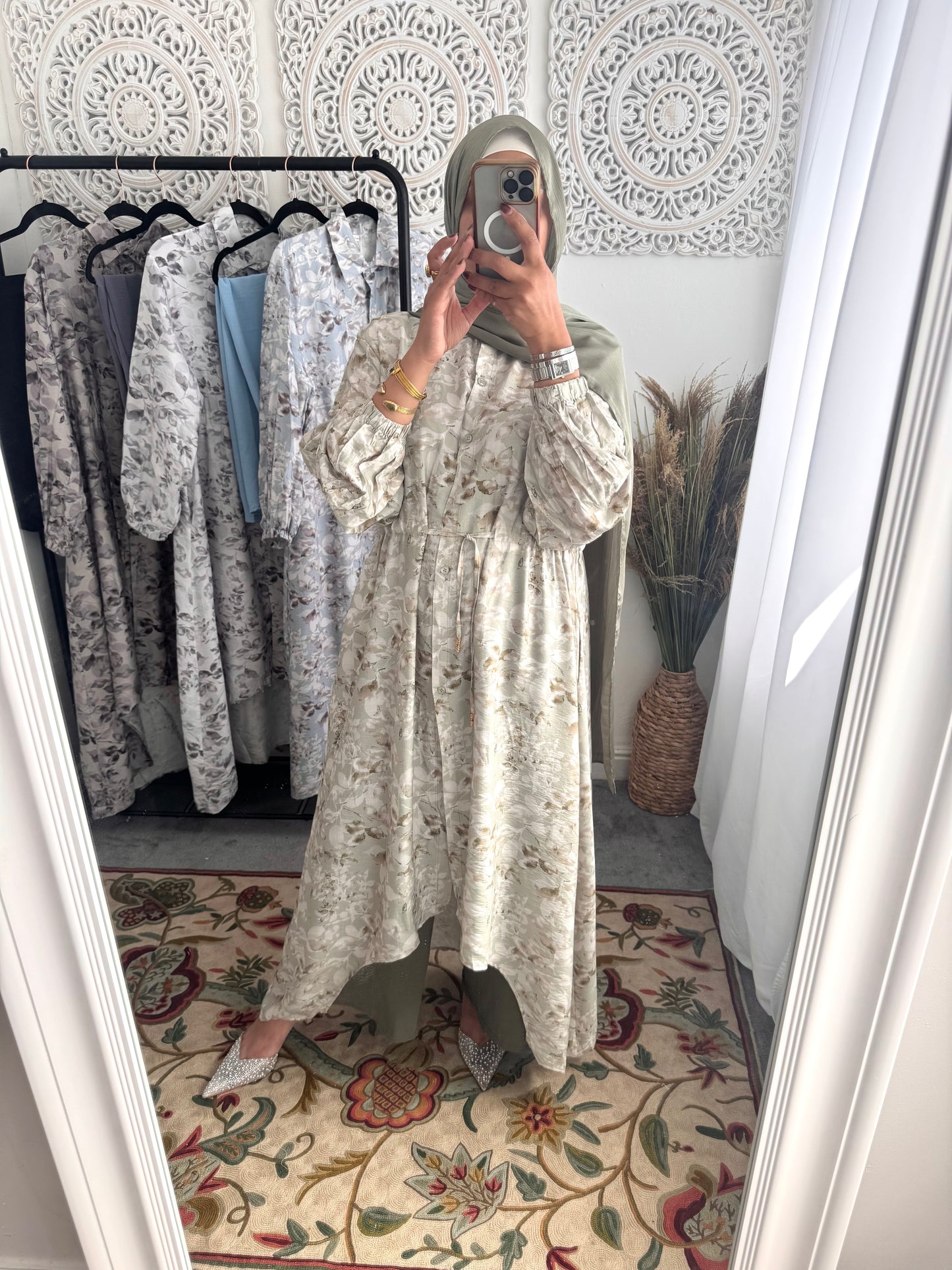 NEW Eniyah High Low A Line Free Size Printed Cord Set