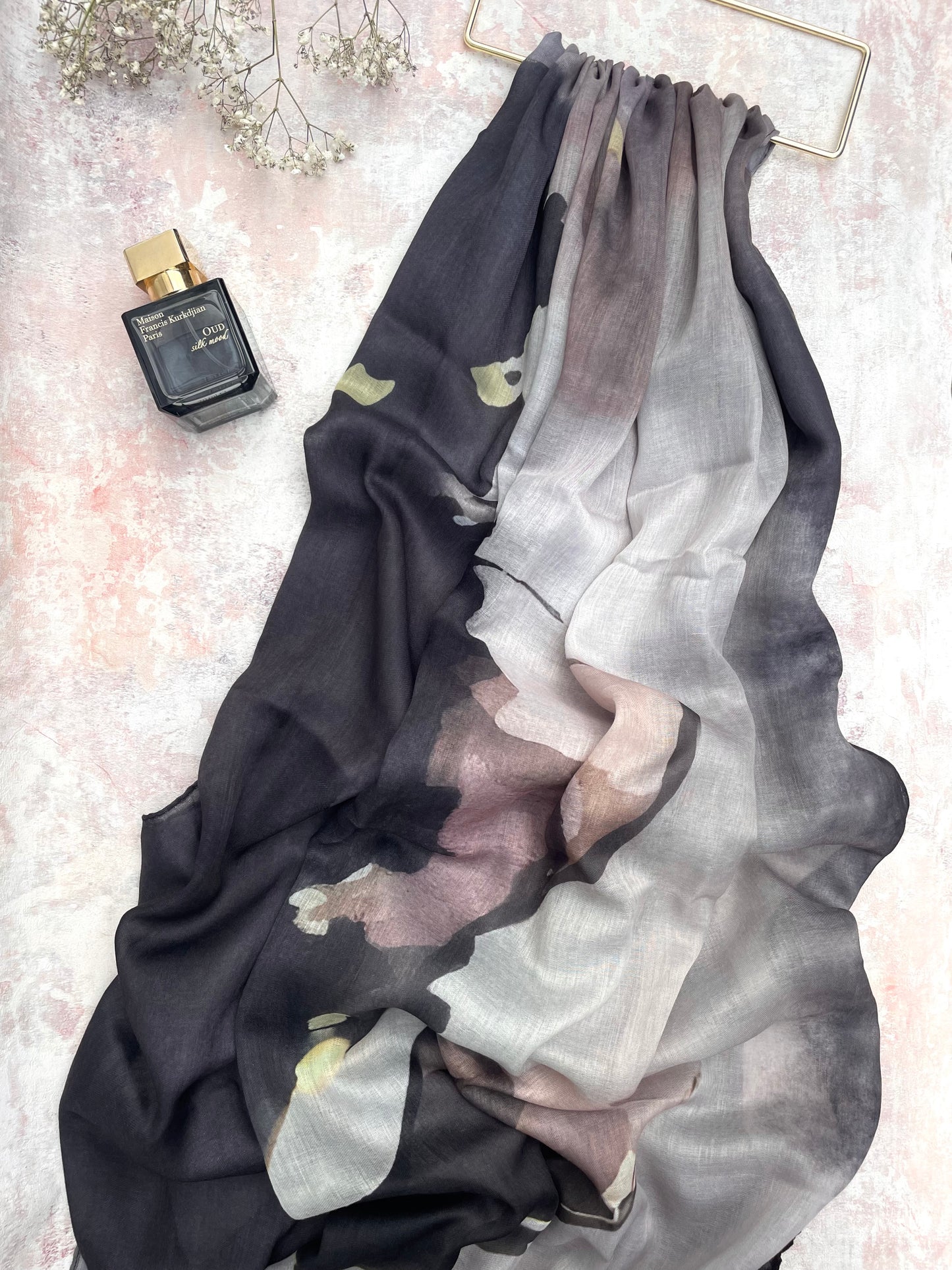 Water coloured Modal Printed Mocha Hijab