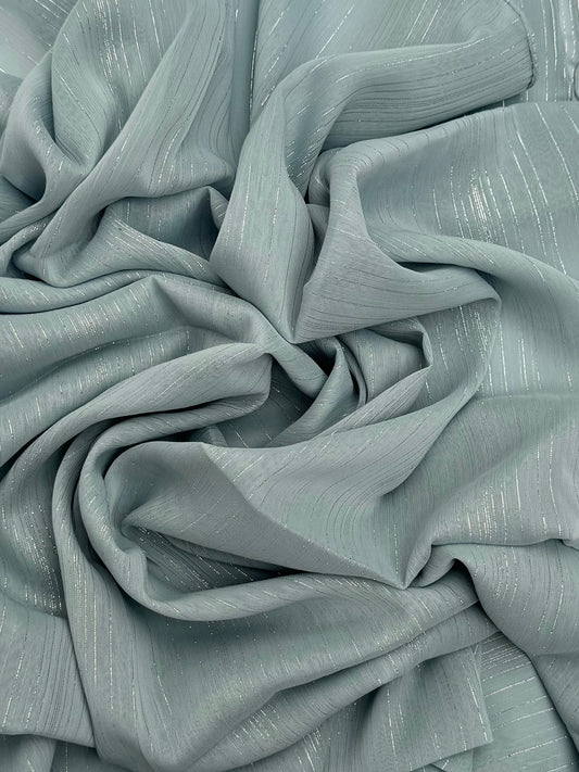 Metallic Dubai chiffon aqua hijab
