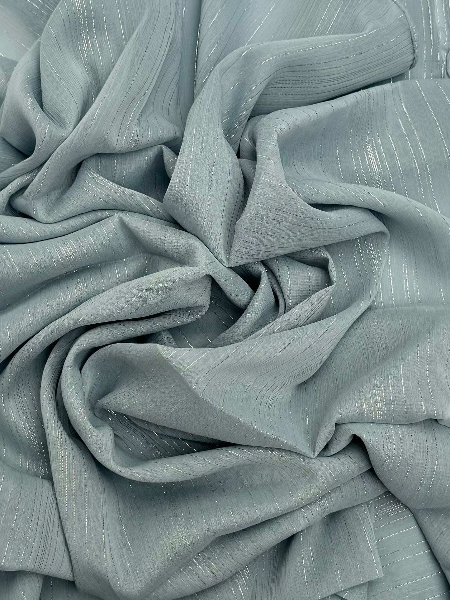 Metallic Dubai chiffon aqua hijab - Hijab Junkie UK