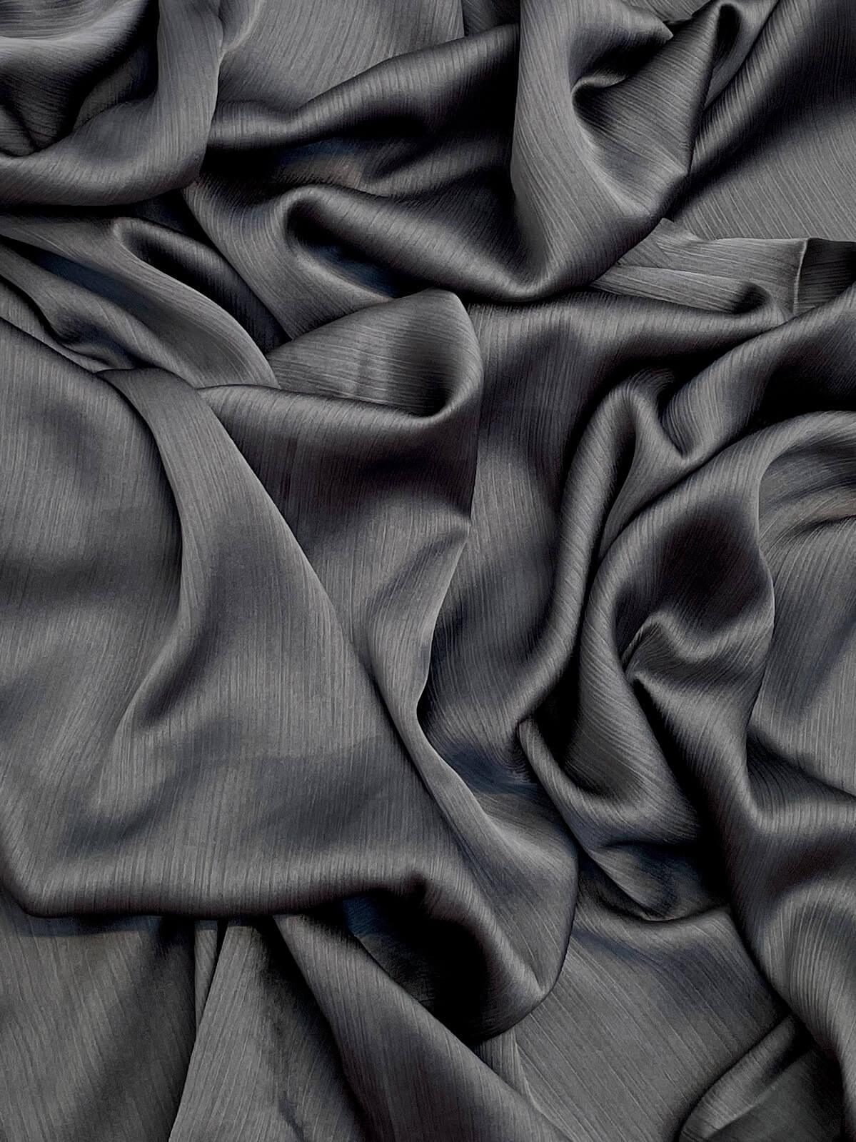 Matt Dubai crinkle silk pewter hijab - Hijab Junkie UK