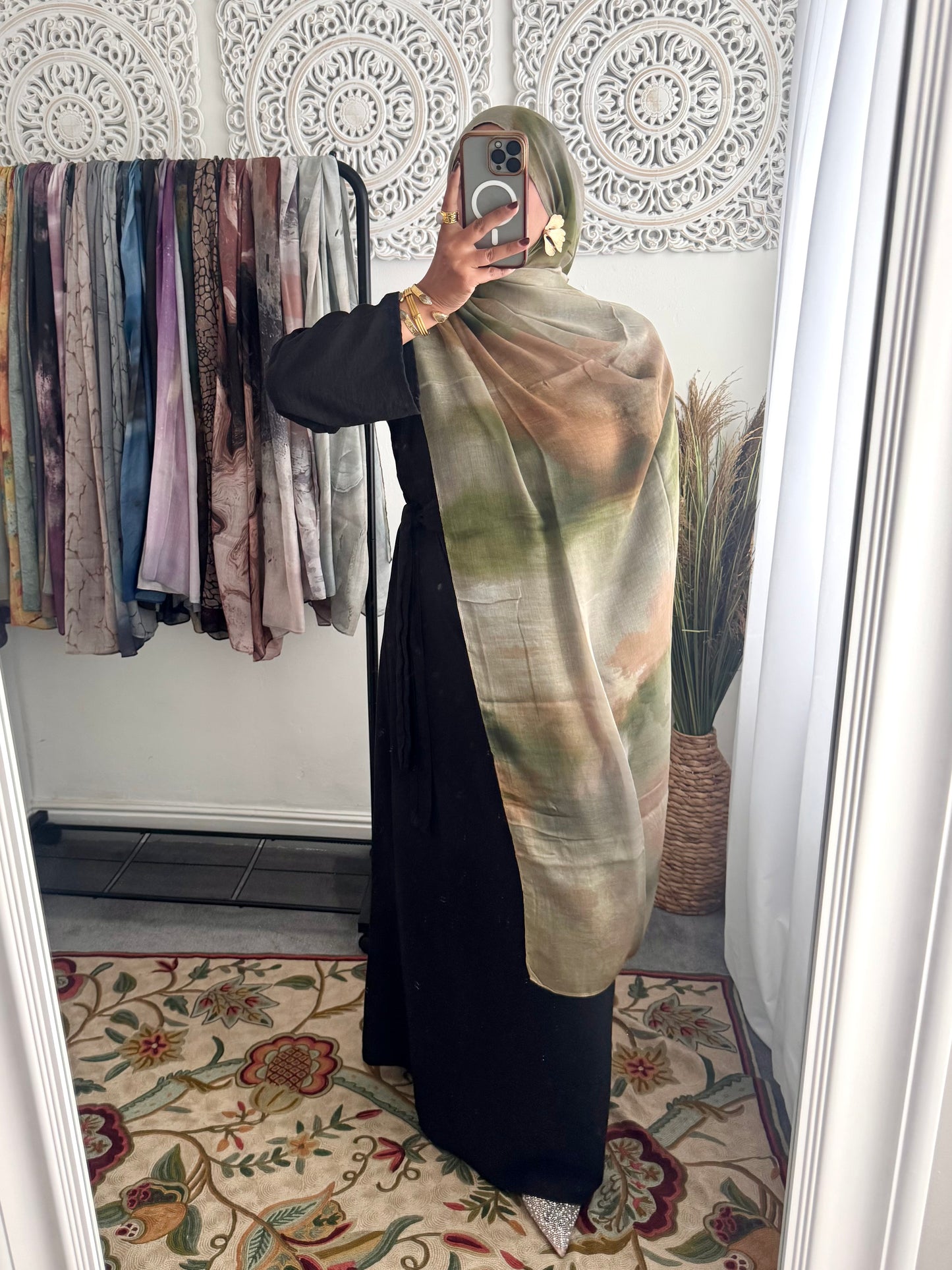 Water coloured Modal Printed Mendhi Hijab