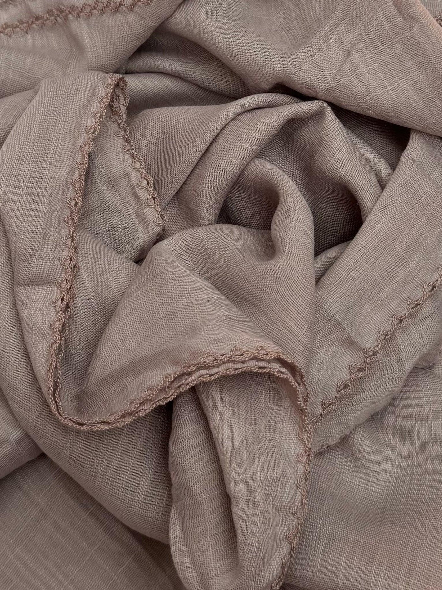 Maxi plain Turkish picot coffee hijab - Hijab Junkie UK