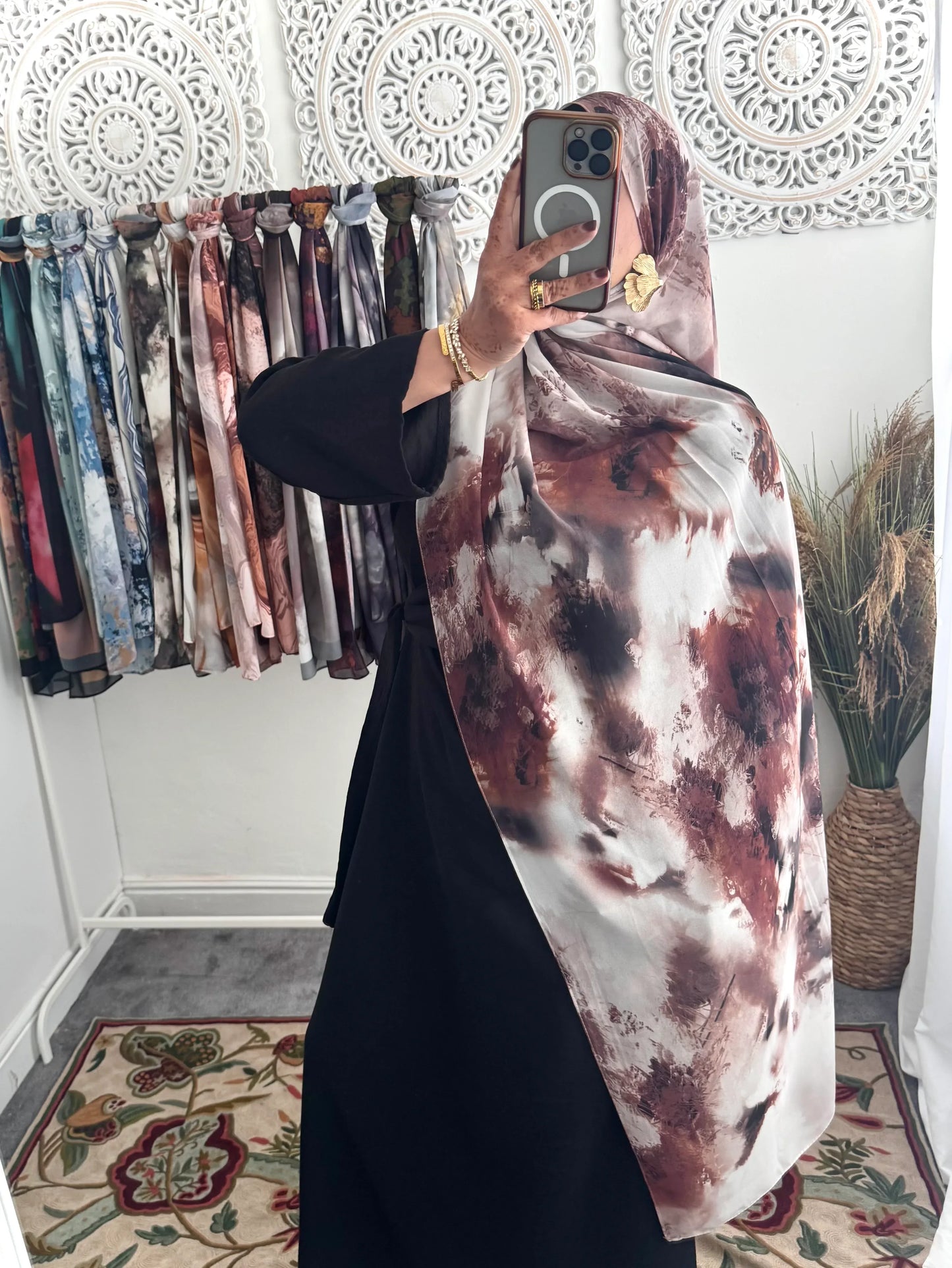 Water coloured Chiffon Printed Ma Hijab - Hijab Junkie UK