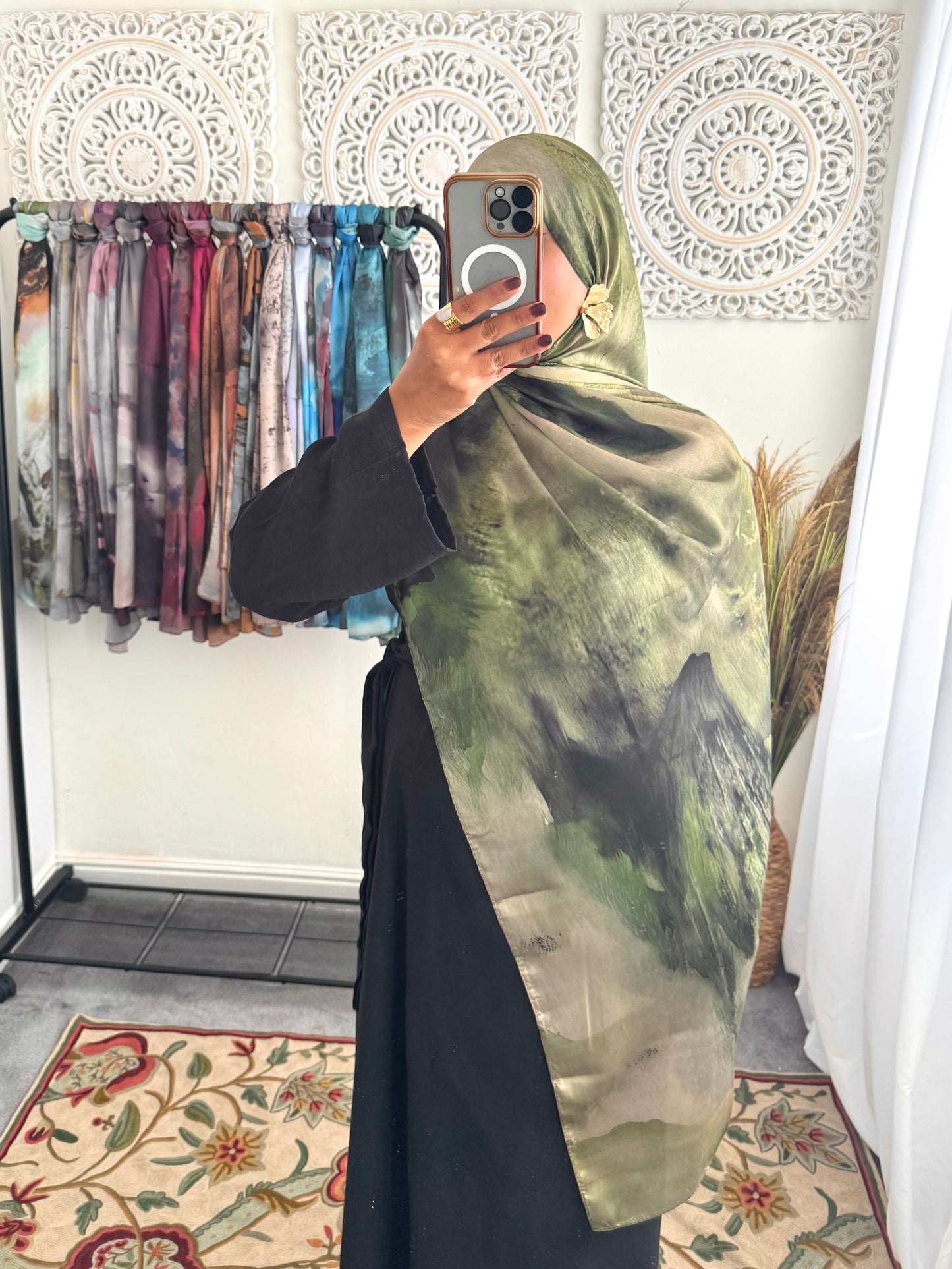 Water coloured Modal Silk Printed Zaitoon Hijab