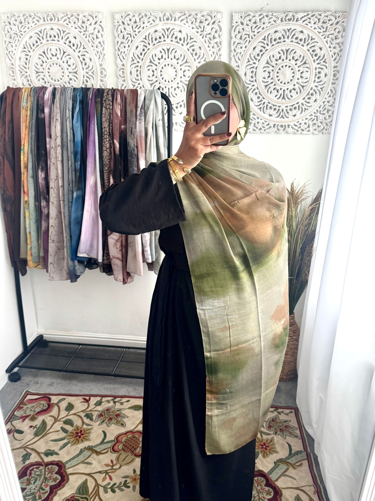 Water coloured Modal Printed Mendhi Hijab