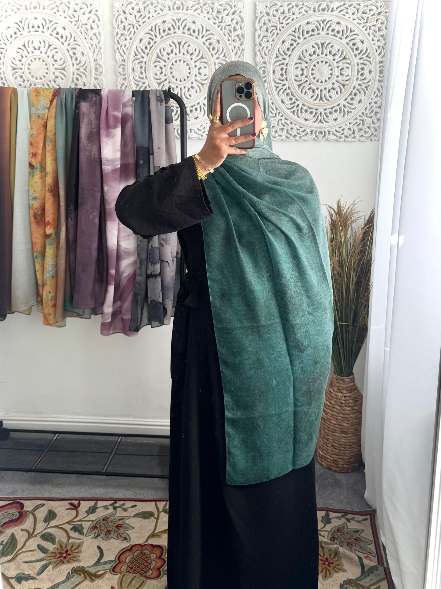 Water coloured Modal Printed forest Hijab