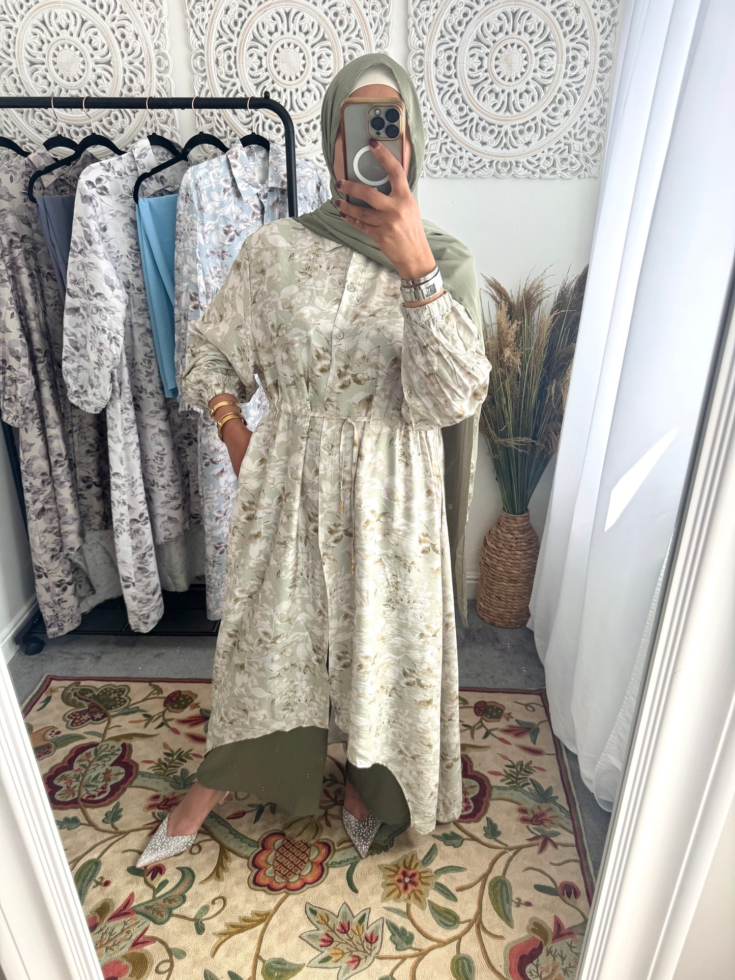 NEW Eniyah High Low A Line Free Size Printed Cord Set